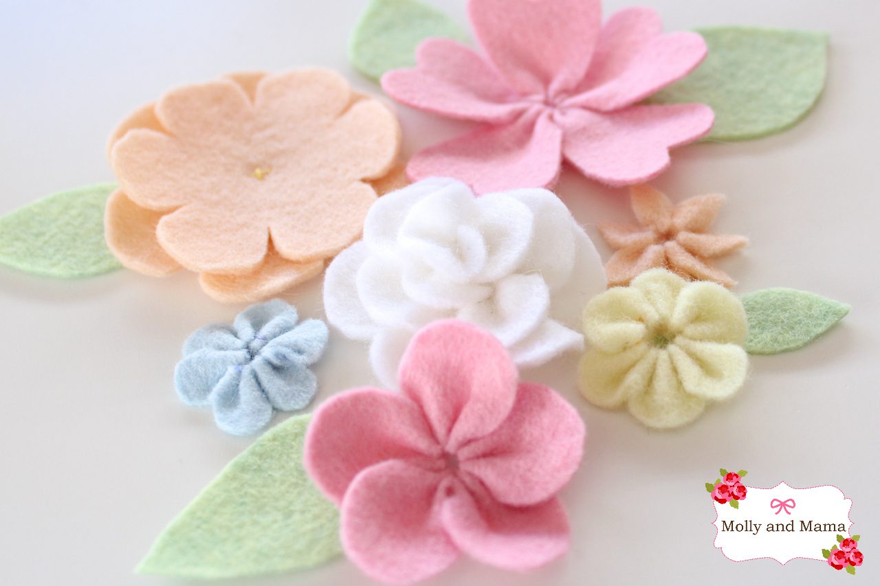 Felt Flower Blooms by Molly and Mama