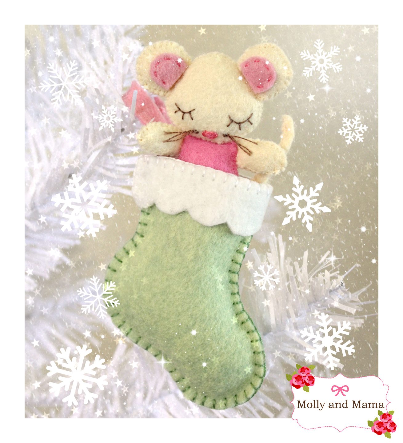 Christmas Mouse and Stocking Tutorial from Molly and Mama