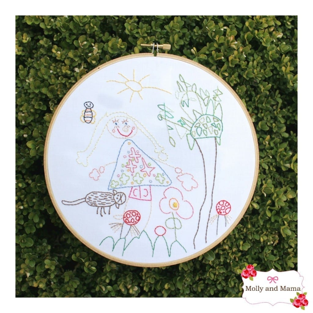 Embroidered Children's Art by Molly and Mama
