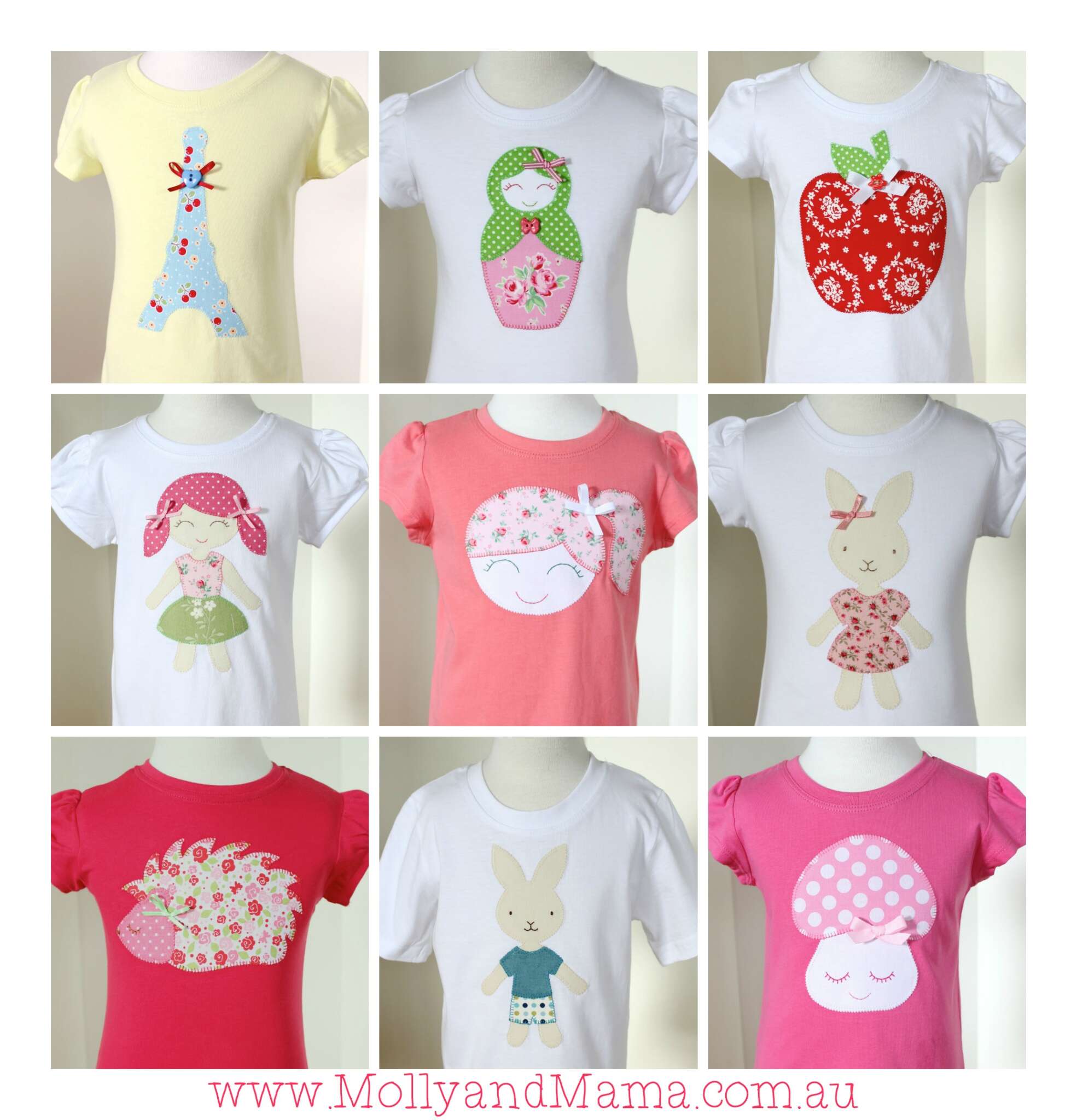 Appliqué tees by Molly and Mama