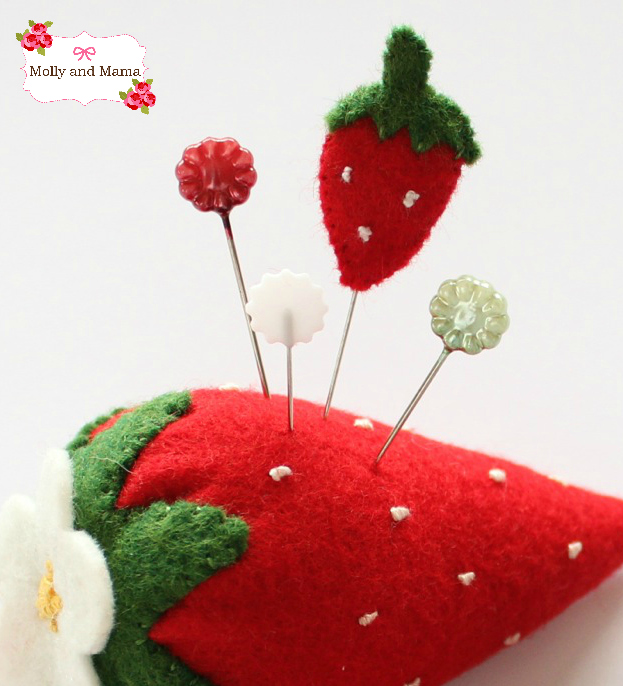 The Strawberry pin topper - Molly and Mama