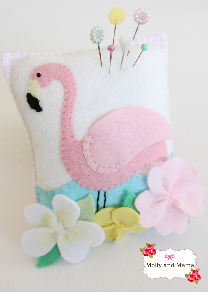 Flamingo Pin Cushion tutorial by Molly and Mama