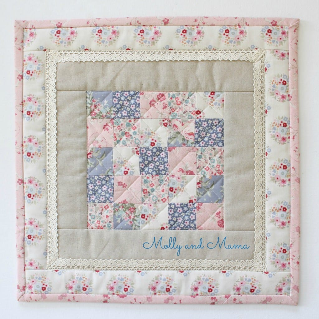 Mini quilt for the Three Kittens Quilt Swap - Molly and Mama