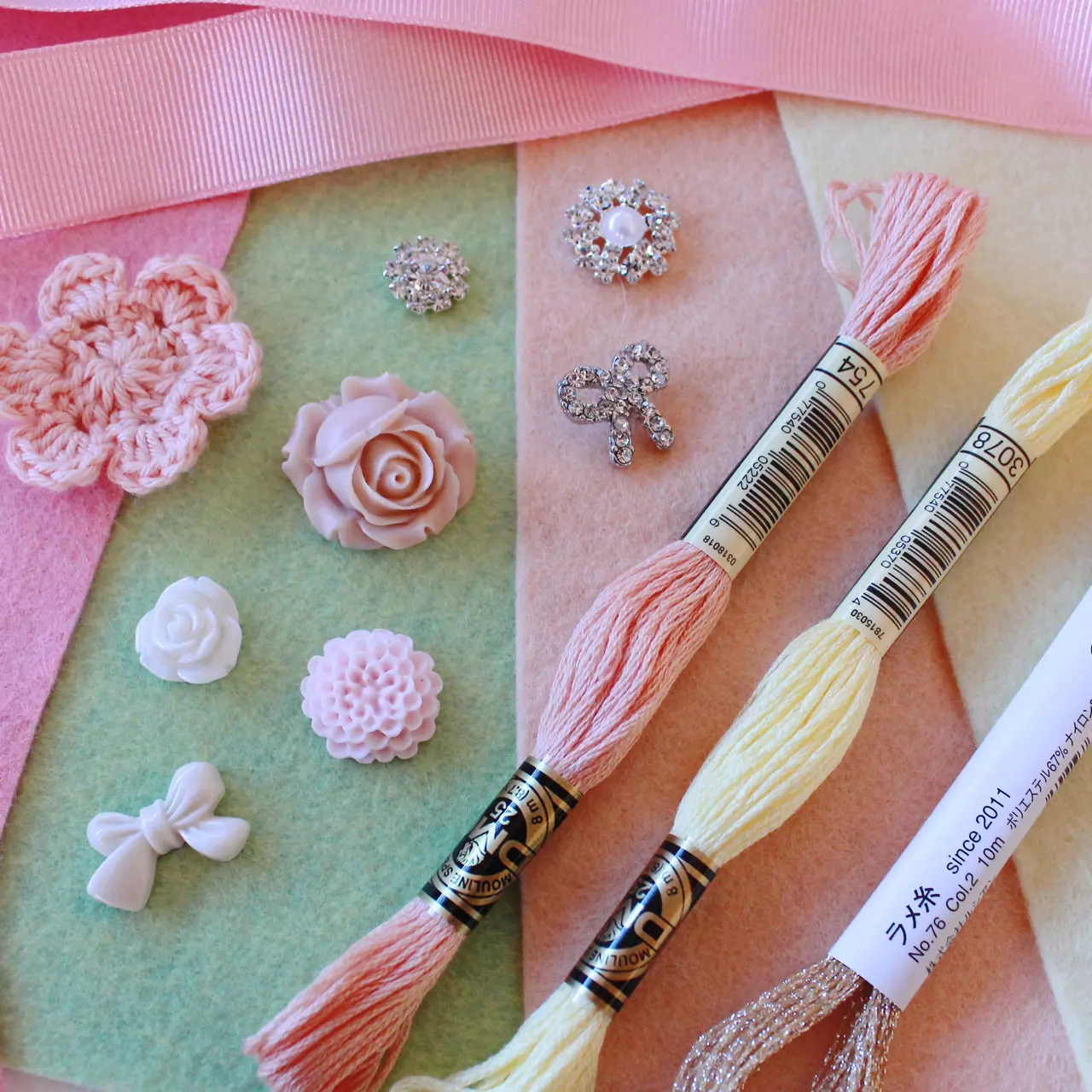 Choose some pastel felt and pretty embellishments from your stash