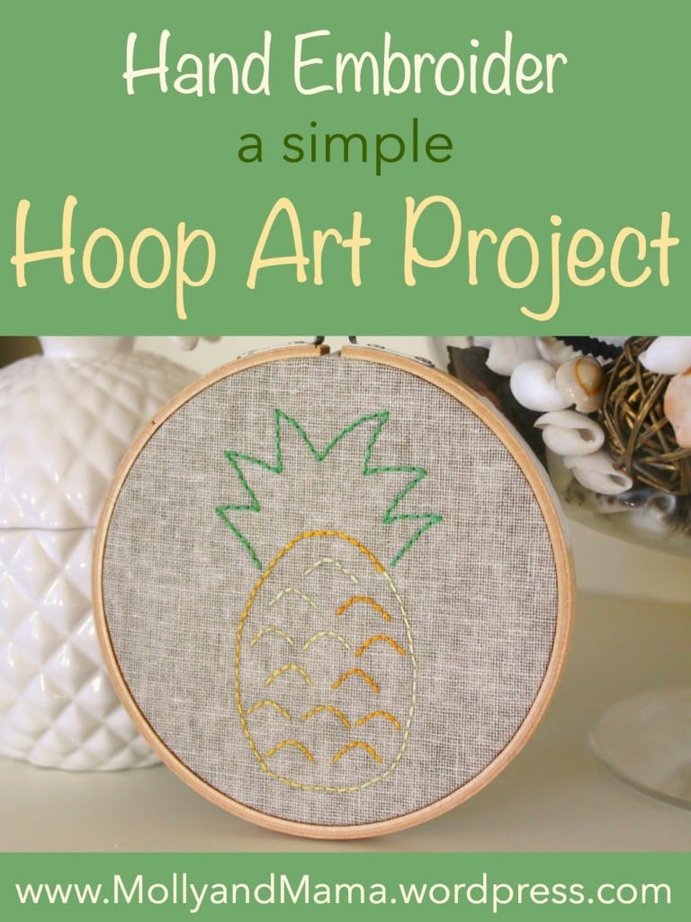Hand Embroider a simple Hoop Art Project by Molly and Mama