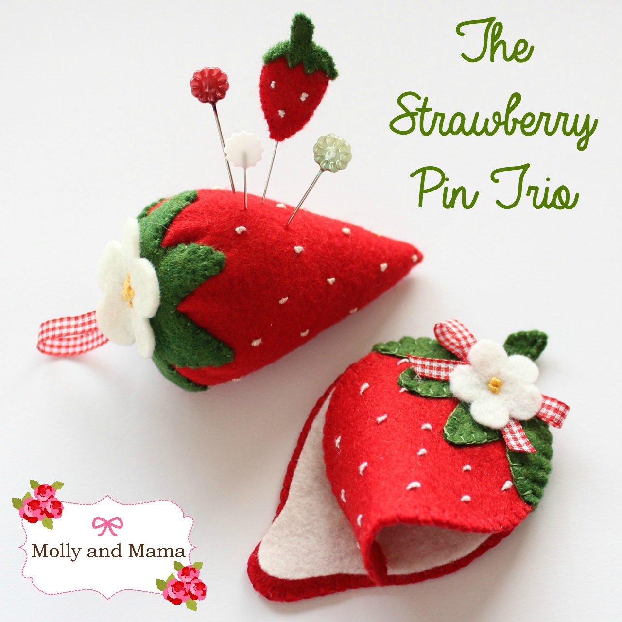 Cute Strawberry Style Pin Cushion Pillow Needles Holder Sewing Craft Kit NIUK X