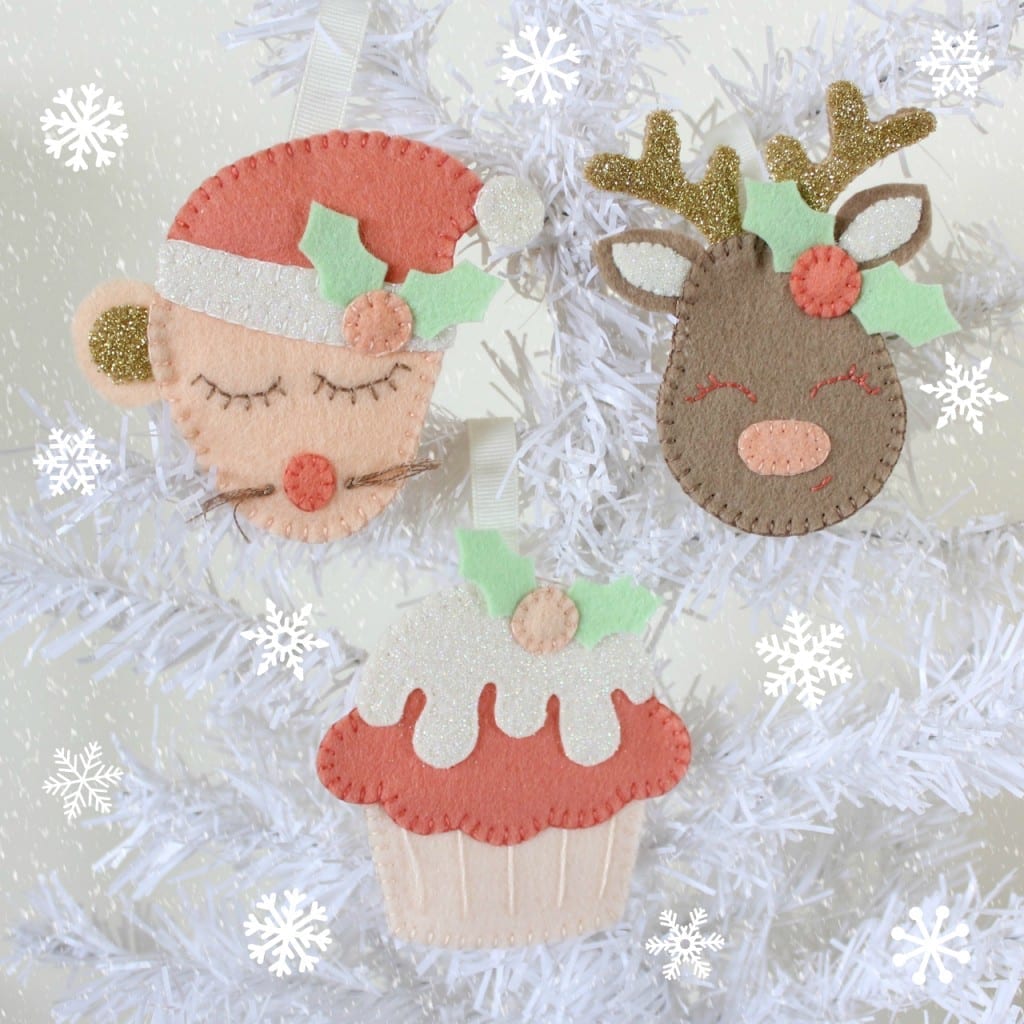 Festive Feltie Decorations by Molly and Mama for One Thimble 