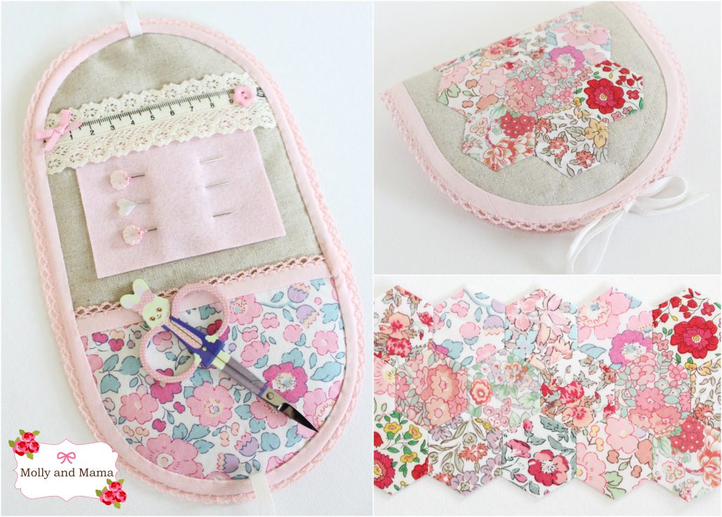 Hexie Sewing Kit stitched by Molly and Mama