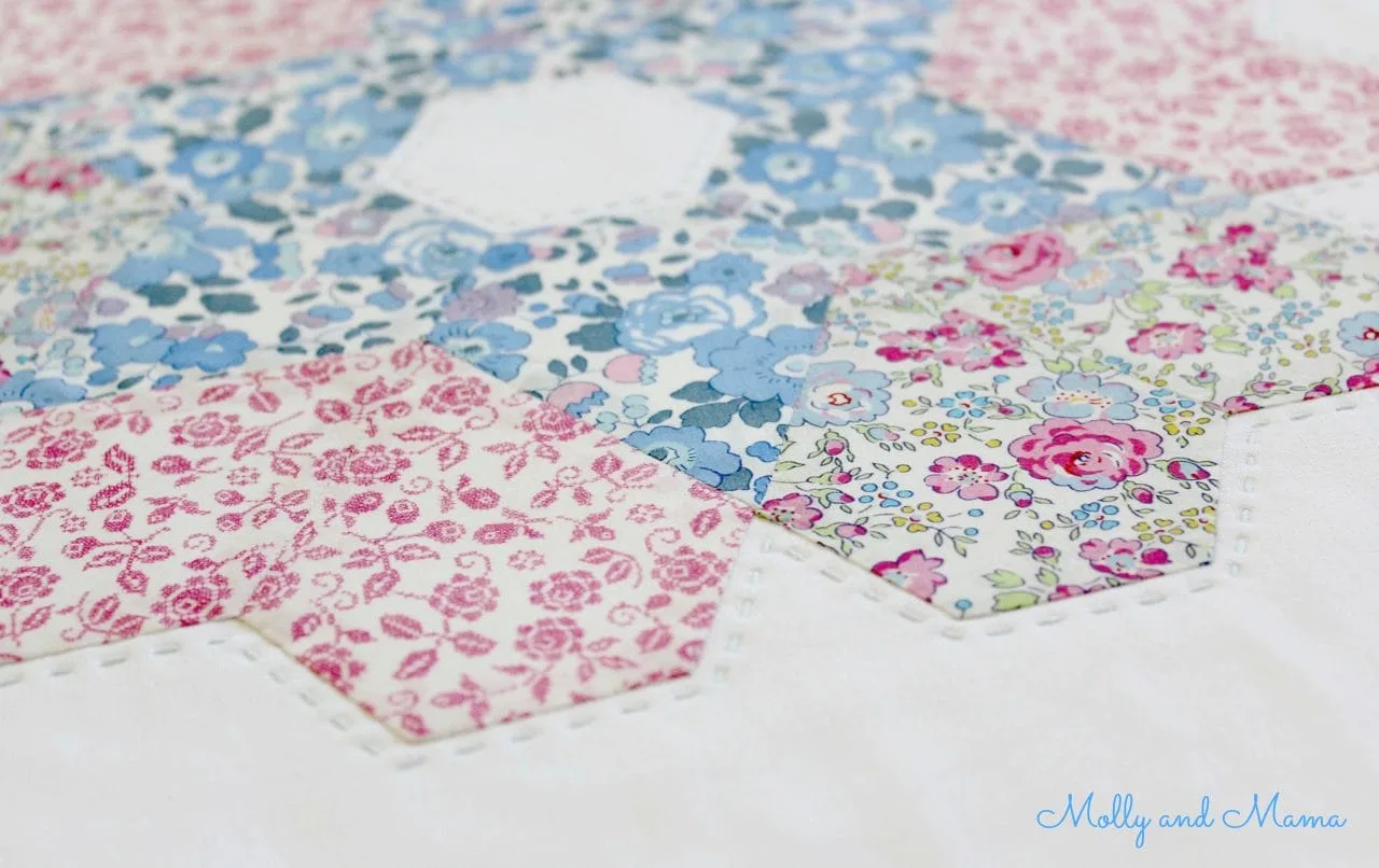 Jewel details on the Love is in the Stars Block