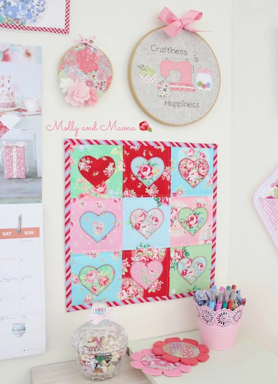 Love Hearts on the studio wall - Molly and Mama