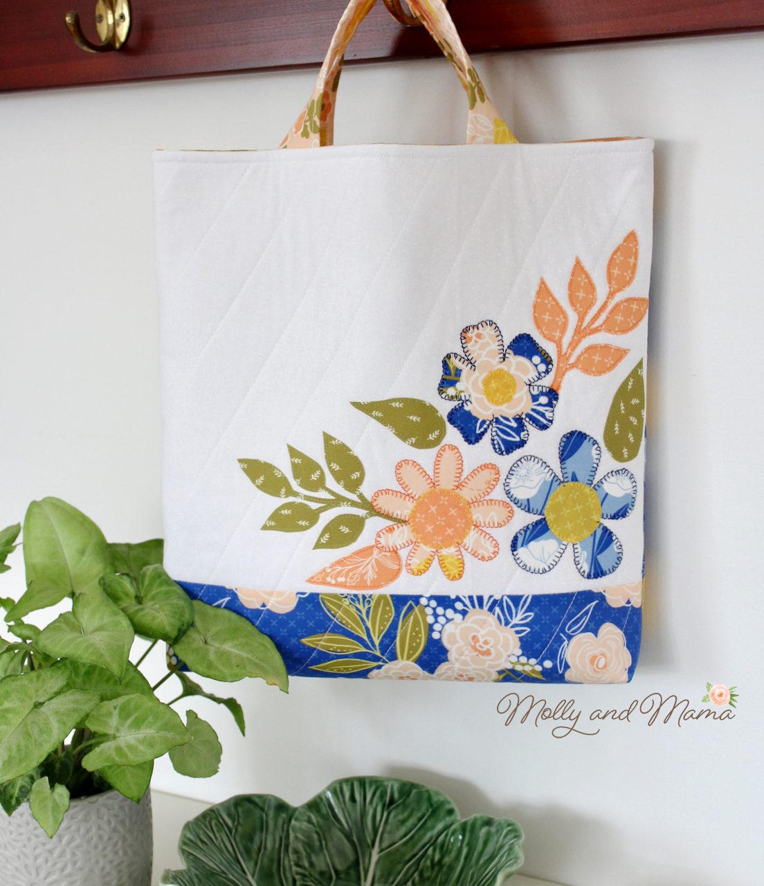 Anne Artistic Name Design with Flowers Tote Bag