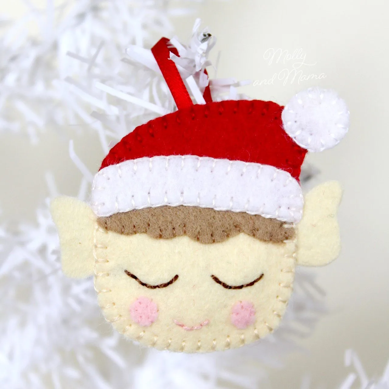 Molly and Mama felt Christmas elf ornament tutorial