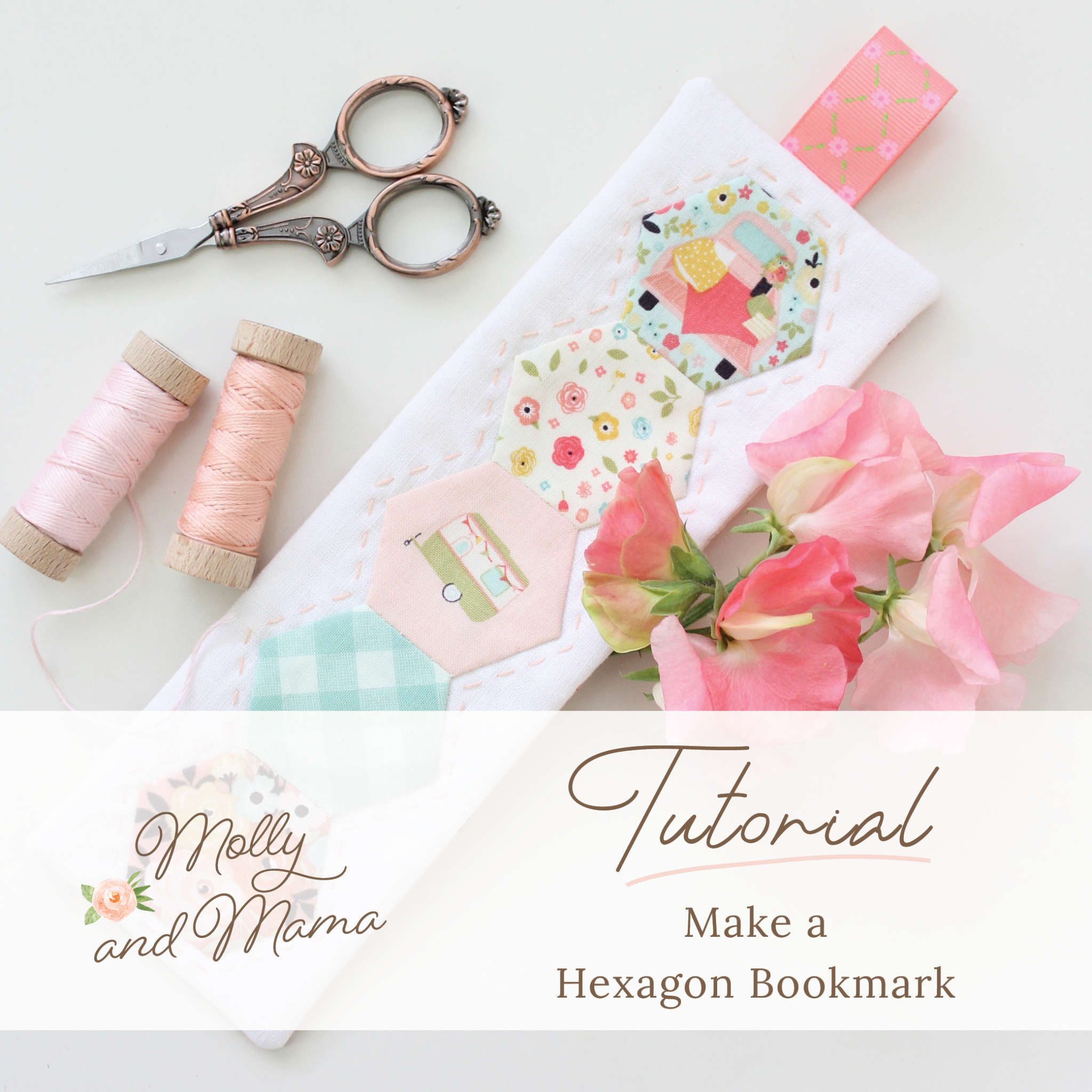 Make a Hexie Bookmark - Molly and Mama